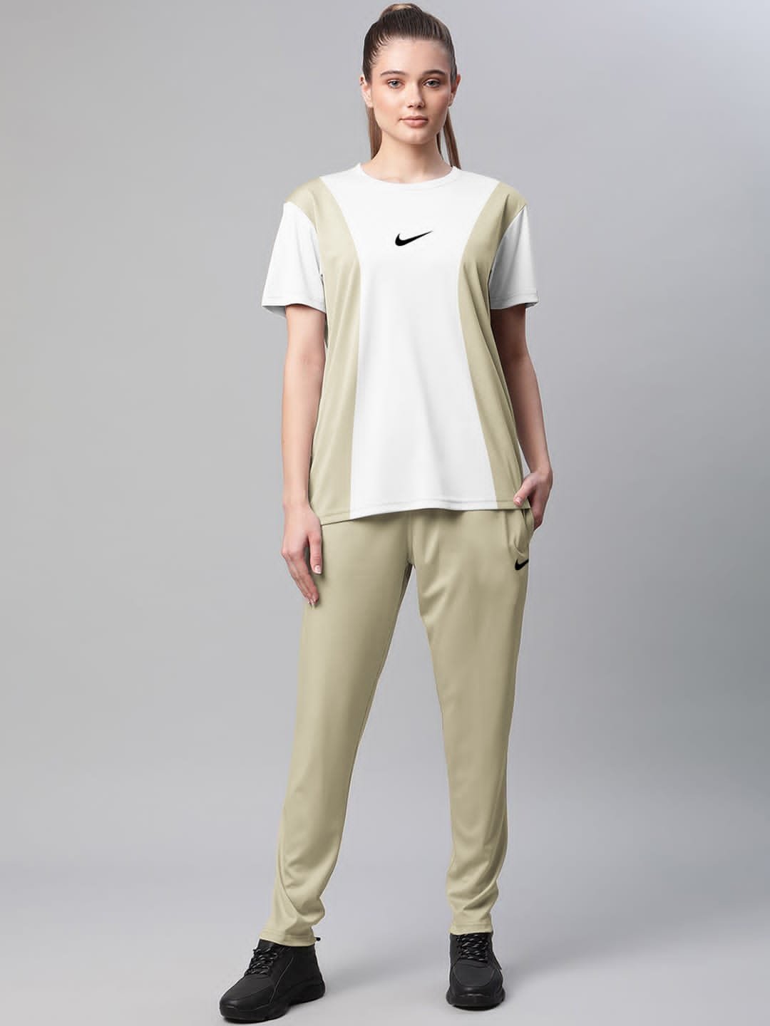 Nike Tracksuit For Women - White & Olive Green